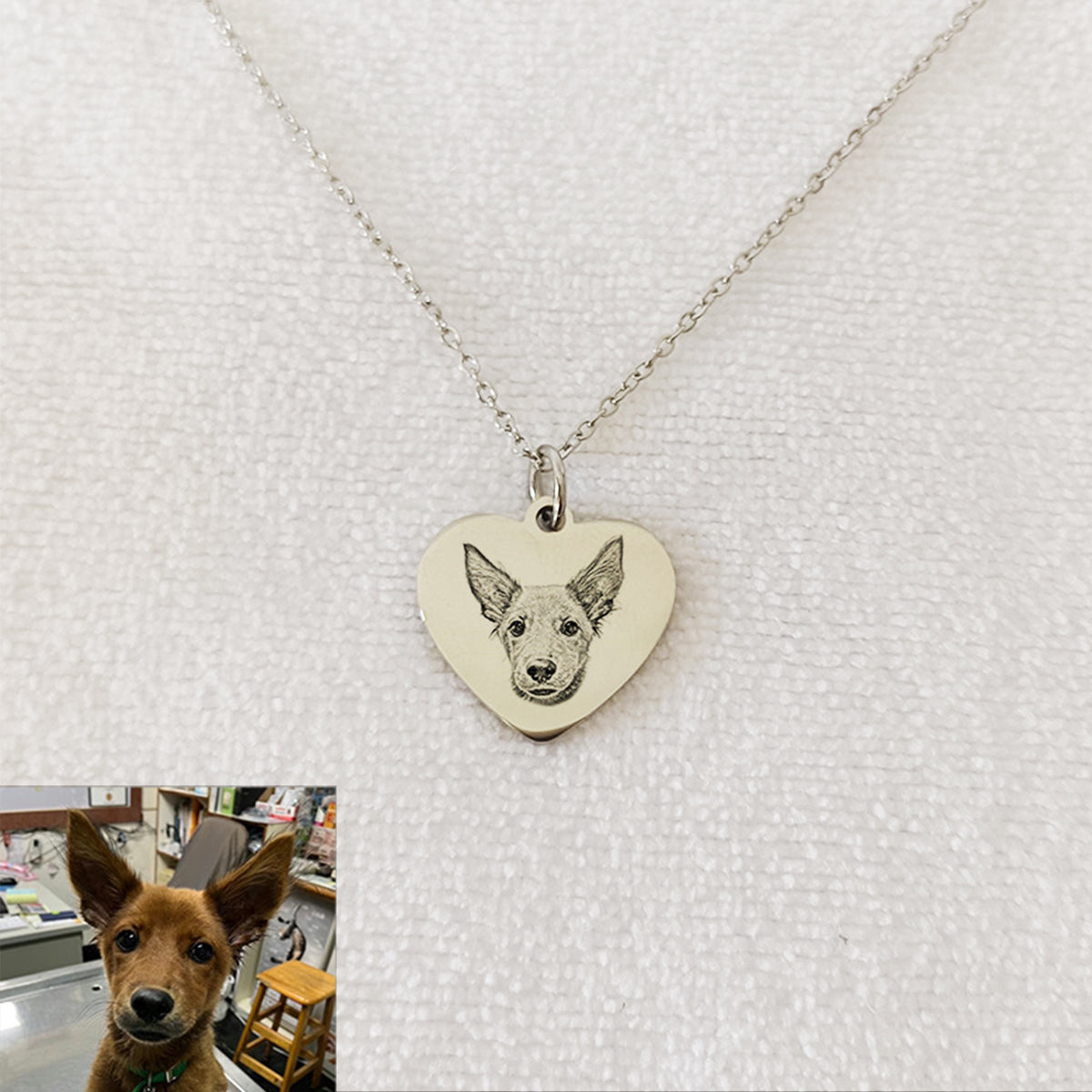 Personalized Pet Face Heart Necklace
