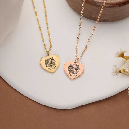Pet Face Heart Necklace - troveclaw