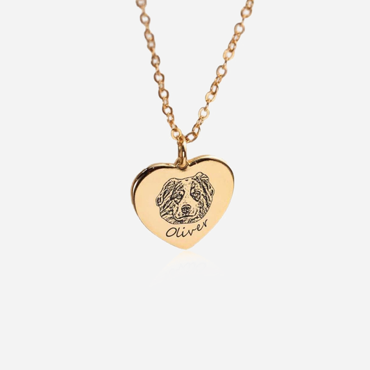 Personalized Pet Face Heart Necklace