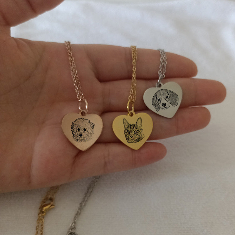Pet Face Heart Necklace - troveclaw