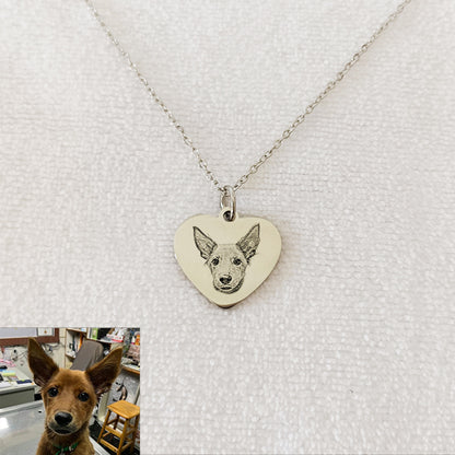 Personalized Pet Face Heart Necklace